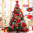 thumbnail image 1 of 4/5/6/9 ft Oro Rojo Árbol De Navidad Decoración Conjunto Completo Paquete De Lujo Encriptación Luz Grande Decoraciones Navideñas 2.1/1.8/1.5/1.2 Metros Viene Con Adornos Cintas Luminosas Luces De colo, 1 of 3