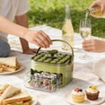 thumbnail image 4 of Compact Double Layer Ice Cube Tray with Lid & Bin, Pull-Out Ice Drawer with Shovel & Portable Handle, One-Click Demolding for Home, Office, RV(RL Green 1 PC), 4 of 6
