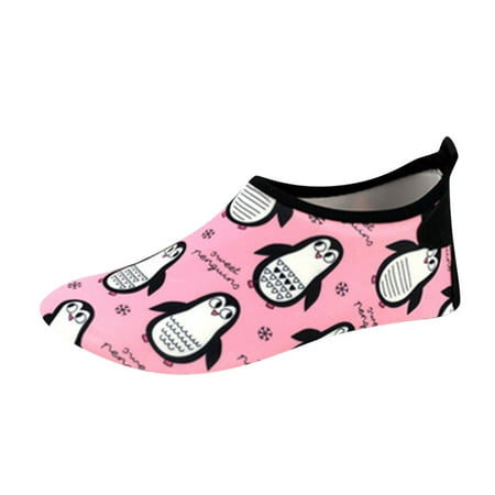 

Yinguo Boys Girls Quick Drying Swim Water Shoes Kids Cartoon Beach Barefoot Shoes Pink 30-31