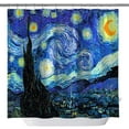 thumbnail image 1 of JOOCAR Starry Sky Shower Curtain Watercolor Night Decor Background, Polyester Fabric Decor Shower Curtain Home Decor Bathroom Accessories with Hooks, 72X 72 in, 1 of 7