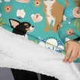 thumbnail image 3 of Oversized Wearable Blanket Hoodie,Chihuahua and Flower Florals Sherpa Blanket Hoodie with Super Pockets,Super Warm Fuzzy Pullover for Women & Men, 3 of 6
