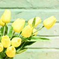 thumbnail image 4 of 20pcs Yellow Flowers Artificial Tulips Silk Flowers 13.5" For Home Decorations Centerpieces Arrangement Wedding Bouquet, 4 of 5