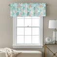thumbnail image 3 of Teal Jellyfish Starfish Valance Curtain Summer Beach Coral Shell Blue Window Valances Rod Pocket Short Curtains Window Treatments for Kitchen Bedroom Bathroom Laundry 42" x 18", 3 of 9