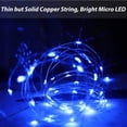 thumbnail image 2 of Tira de luces LED azul con pilas 50 Micro tiras de luces LED 5M Tira de luces LED para interiores y exteriores con temporizador de ahorro de batería Zhivalor  YQ-0313, 2 of 7