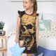 thumbnail image 4 of Balery Grim Coffee Skull Camisón de princesa para niñas, pijama de algodón con mangas abullonadas, suave y bonito.-X-Large, 4 of 6