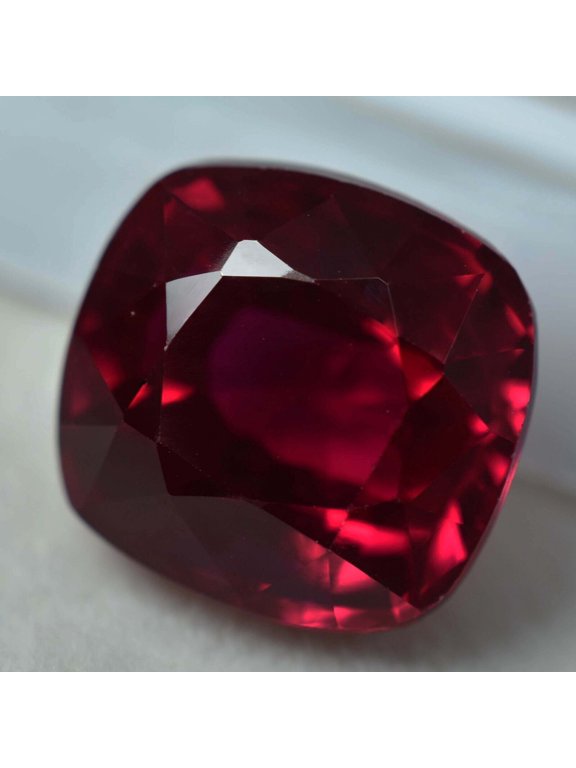 Gemsgrowth Natural Red Ruby Loose Gemstone, 9 Carat, Square Cushion, Certified, for Jewelry Making, Pendant, Ring, Necklace, Engagement