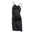 thumbnail image 1 of Ropa femenina de 12 pulgadas (escala 1:6), vestido con abertura alta y escote en V profundo. Negro, 1 of 9