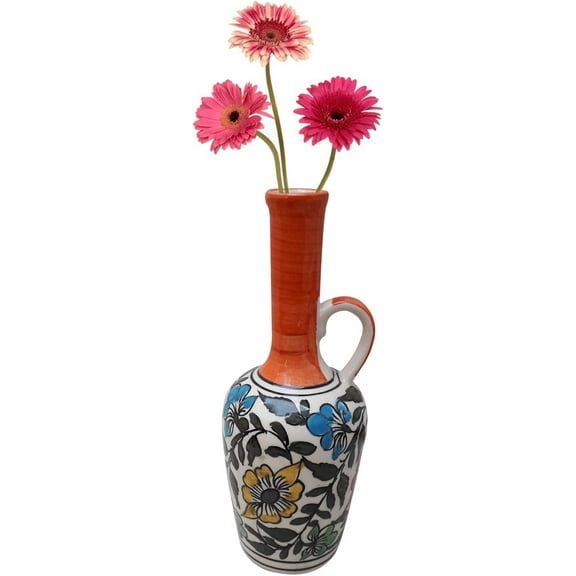 India Meets India Handicraft Ceramic Flower Pots Ceramic Planter Plant Pots Indoor Outdoor Planter, Best Gifting, Made by Awarded Indian Artisans