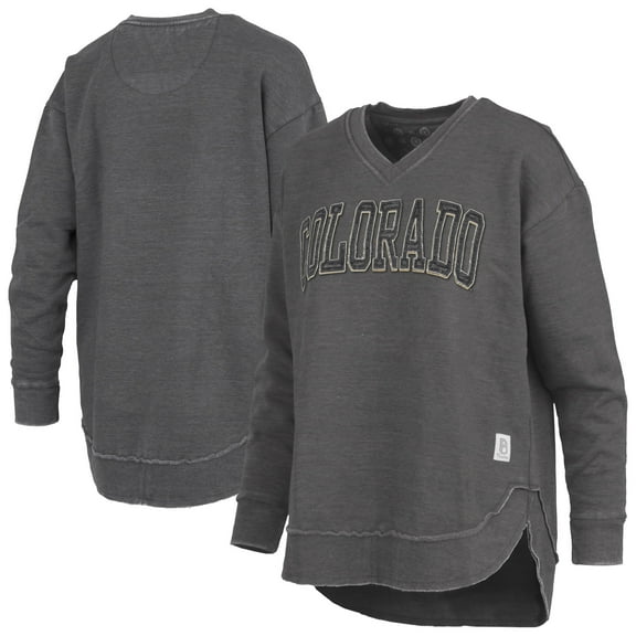 Women's Pressbox Black Colorado Buffaloes Westin Poncho V-Neck Pullover Sweatshirt