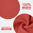 thumbnail image 5 of 4 Pack 100% Cotton Dish Towels, Waffle Weave Dish Cloths for Washing Dishes, Quick Drying Kitchen Dish Towels Rags, 13x28 Inches, Red, 5 of 8