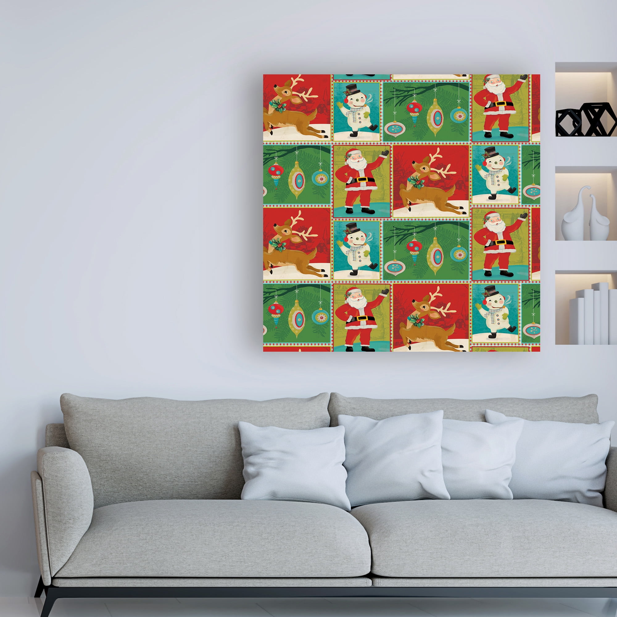 Trademark Fine Art 'Retro Christmas repeat 2' Canvas Art by Holli Conger