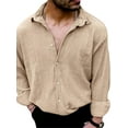 thumbnail image 2 of Franhais Long Sleeve Shirts Fall Casual Fashion Shirt Lapel Collar Solid Color Tops, 2 of 4