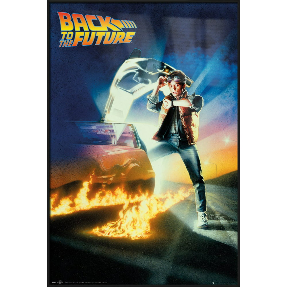 Back To The Future Framed Movie Poster (Regular Style Version 2) (24" X 36") (Black Aluminum
