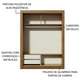 thumbnail image 5 of Ropero Closet Madesa Dallas 2 Puertas Corredizas 2 Cajones Marrón/Negro, 5 of 5