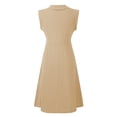 thumbnail image 4 of Vestido de lino de algodón de verano para mujer, vestido vintage casual sin mangas con cuello en V Irfora Broncearse/4X-grande, 4 of 7