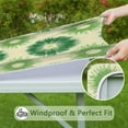 thumbnail image 6 of Green Tie Dye Square Fitted Tablecloth with Elastic Edge,Square Table Cover,Washable Elastic Table Cover for Home Kitchen Party Decor 34"x34", 6 of 6