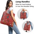 thumbnail image 2 of 5 Pack Foldable Shopping Bag,Red Christmas Gingerbread Man Pattern Reusable Grocery Bags with Pockets,Large Reusable Tote Bags with Handles Waterproof & Lightweight, 2 of 6