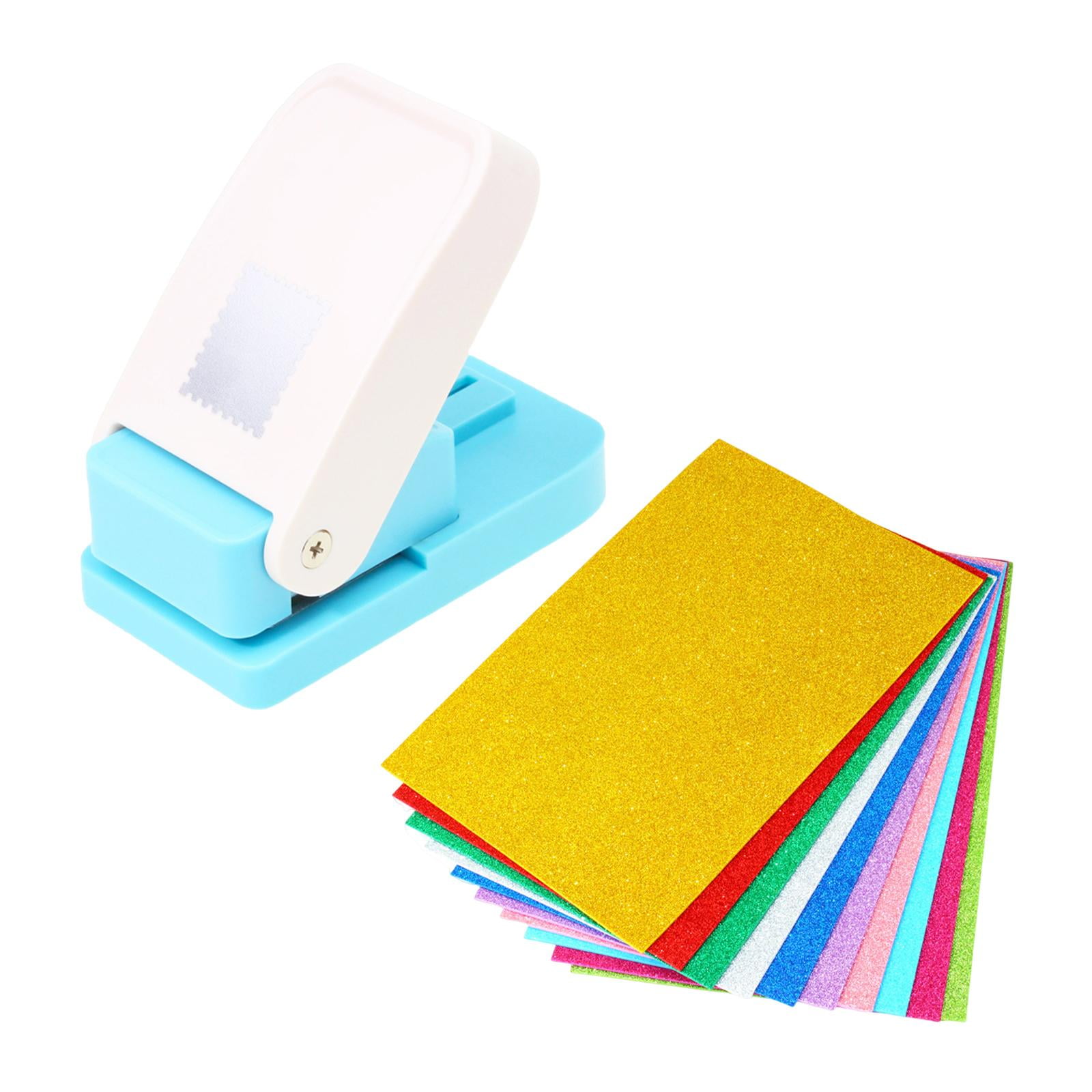 HOMYL Paper Punch with Stamps, Punch with 10 Sheets of Glitter Foam, for Scrapbooking,