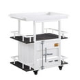 thumbnail image 1 of Bowery Hill Serving Cart with Open Storage in Antique Walnut and White, 1 of 4