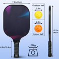 thumbnail image 3 of Pickleball Paddles Set Of 1, Fiberglass Surface, Fluid Smoke Aurora Art Style, 1 Paddle, 2 Balls & Bag, 3 of 5