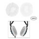thumbnail image 4 of 1 par de sanitarias blancas no tejidas para auriculares, elásticas desechables, desodorizantes y lavables a prueba de gérmenes, para la Blanco L Sunnimix Funda para auriculares, 4 of 8