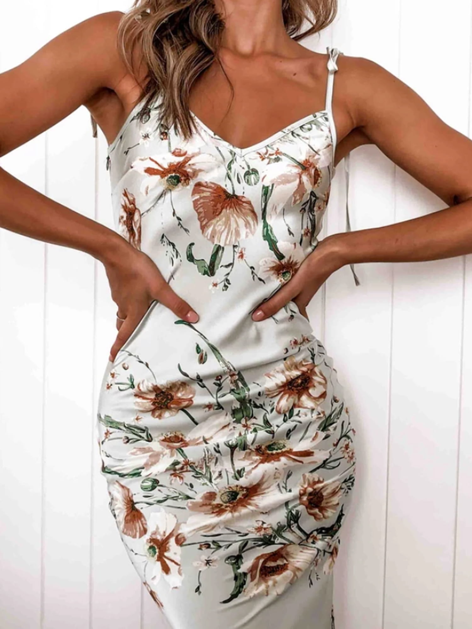 Eyicmarn - Womens Ladies Summer Dress Boho Beach Style Maxi Floral ...