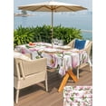 thumbnail image 5 of Outdoor Tablecloth with Umbrella Hole for Patio/Picnic/Party/Camping, Pink Magnolia Waterproof Table Cloth Rectangle Table Cover Washable, Country Botanical Blooms Floral Wooden Grain (60"x 102"), 5 of 9