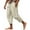 Khaki, variant on Men's Beach Pants with Slit Cuffs, Comfortable and Breathable Casual Trousers for Summer, Vacation and Lounging,Black,S