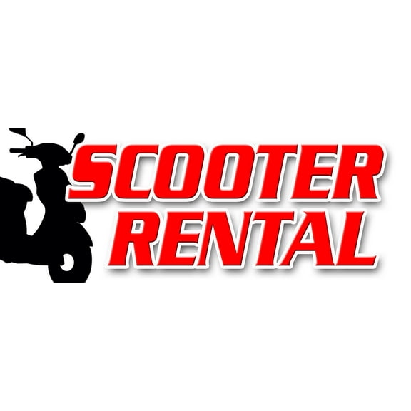 48" SCOOTER RENTAL DECAL sticker scooter rent vespa shop travel mobility