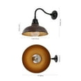 thumbnail image 3 of JONATHAN Y Aurora 12.25" 1-Light Farmhouse Industrial Indoor/Outdoor Iron LED Gooseneck Arm Outdoor Sconce, Wood Finish/Copper, 3 of 7