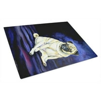 Caroline's Treasures Pug Penny for your thoughts Glass Cutting Board Large