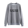 thumbnail image 3 of TWZH Women I'm Not Short I'm Fun Sized Crew Neck Letter Sweatshirt, 3 of 6