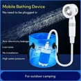 thumbnail image 6 of SQDWYGG Portable Camping Shower Outdoor Camp Shower Pump, Rechargeable Outdoor Shower Head Sprayer with Digital Display, Rechargeable Electric Shower Pump for Camping Travel Car Washing,1pc,Blue, 6 of 9