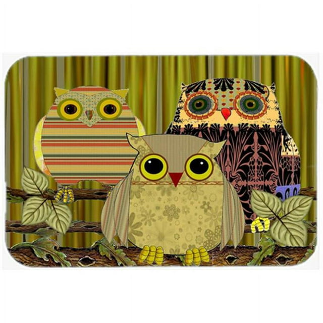 Carolines Treasures PJC1091LCB Fall Wisdom Owl Glass Cutting Board- Large