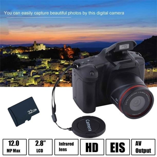 Xihbxyly Cámara Digital Hd 1080P, Zoom Digital de 16X, Memoria Expandible de 32 Gb, Estabilización de Imagen, Pantalla Lcd Tft de 2,4 Pulgadas, Ideal para Aventuras Al Aire Libre, Viajes y Vlogs, Tam