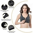 thumbnail image 4 of HZKAICUN Women's Zip Front Sports Bra Wireless Post-Surgery Bra Active Yoga Sports Bras, 4 of 4