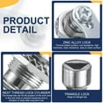 thumbnail image 3 of Tubular Cam Lock 5/7" Cylinder Length Zinc Alloy Triangle Cabinet Lock with Key Silver 2 Pack, 3 of 7