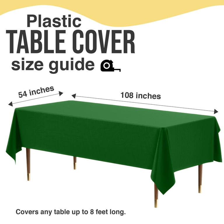 Exquisite Premium Waterproof Plastic Tablecloth, 54" x 108", Emerald photo 5