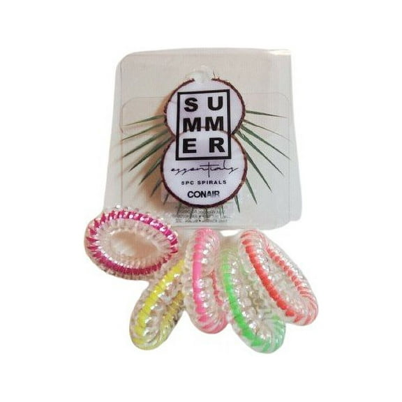 Conair Summer Essentials 5 pc Hair Spirals Hair Ties Assorted Colors