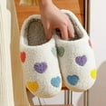 thumbnail image 6 of Fuzzy Slippers Women Fluffy Winter Warm House Shoes Home Footwear On Indoor House Slippers Bedroom Slippers Plush Slippers Winter Slippers for Women White 43, 6 of 9
