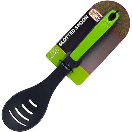 The Kosher Cook 12 Inch Silicone Mixing and Serving Slotted Spoon - Green