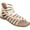 Beige, variant on Journee Collection Womens Petrra Faux Leather Ankle Gladiator Sandals