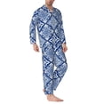 thumbnail image 2 of Fotbe Stylized Flowers Vintage Boho Pattern Long Sleeve Pajama Set for Men,Sleepwear Set,2-piece Loungewear Set,Soft PJs Comfy Nightwear with Pockets-XX-Large, 2 of 7