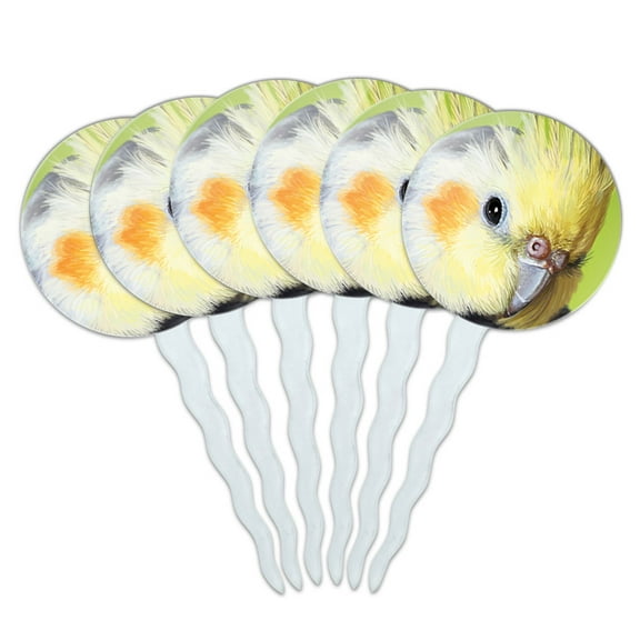 Cockatiel Bird Pet Cupcake Picks Toppers - Set of 6