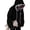 Black, variant on Fun Shark Patch Hooded Sweater Cozy And Stylish Sporty Casual Loose Trendy Couple's Pullover for Autumn