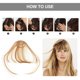 thumbnail image 3 of WHAMVOX 2Ud Clip En Flequillo Dorado Para Mujer Extensión De Falsa Fácil De Usar Y Natural, 3 of 8
