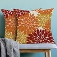thumbnail image 2 of Fall Burnt Orange Outdoor Pillow Covers 18x18 Inch Set of 2 Red Mustard Yellow Dahlia Floral Decor Throw Pillows Modern Geometry Flower Decorative Cushion Cases for Sofa Couch Bed Decorations, 2 of 6