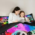 thumbnail image 5 of Manfei Movie Theater Theme King Size Comforter Sets,Cinema Clapperboard Bedding Comforter Set,Watercolor Splash Ink Bedding Set For Girl,Microfiber Bedroom Decor Reversible,3-Piece, 5 of 8