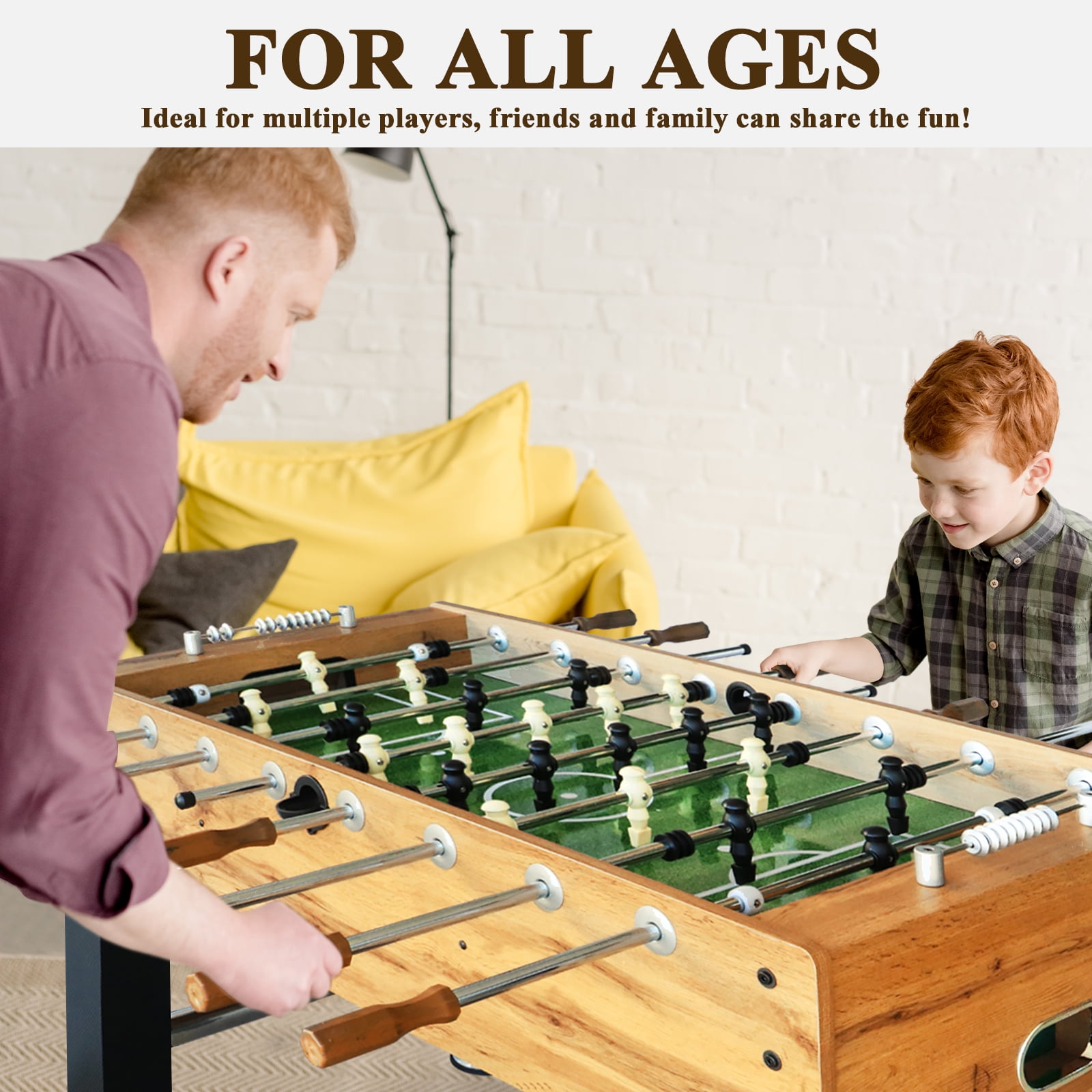 Seydrey 54" Competition Sized Foosball Table, Arcade Table Soccer for Home with Leg Levelers & Heavy-Duty Legs, Perfect for Family