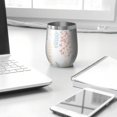 thumbnail image 3 of Floral 12oz Stainless Steel Insulated Wine Tumbler with Lid and Straw – Double Wall Vacuum Mug for Hot & Cold Drinks, 304 Steel Interior, Sweat-Free Design,Thanksgiving,Christmas, Spring,Flower, 3 of 5